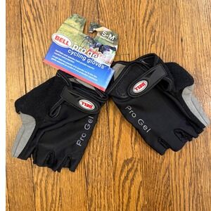 Bell Pro Gel Cycling Gloves Black Grey Fingerless Padded Palm Adult S-M New